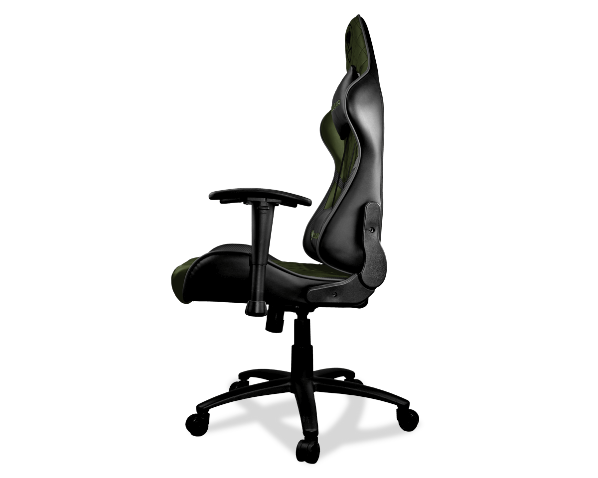 green and white gaming chair