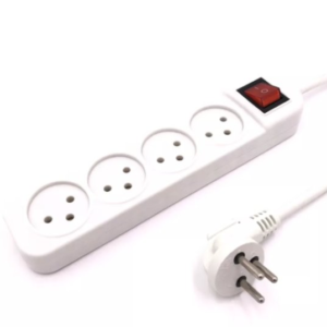 מפצל חשמל ל4 כולל כבל מאריך באורך 1 מטר כולל מפסק מואר