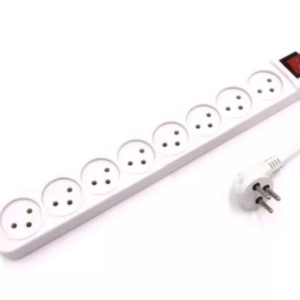 מפצל חשמל ל-8 שקעים עם כבל מאריך באורך 3 מטר ומפסק