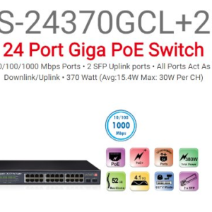 מתג Provison 24 PORT POE SWITCH 2XSFP UPLINK PORTS 380W Total