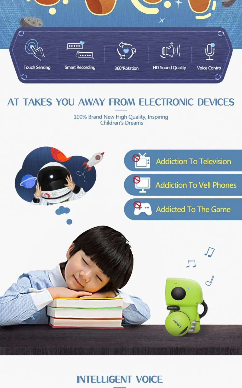 רובוט צעצוע אינטראקטיבי חכם לילדים – שליטה קולית ומגע | דובר אנגלית, רוסית וספרדית | רובוט חינוכי עם שלט רחוק – תמונה 29