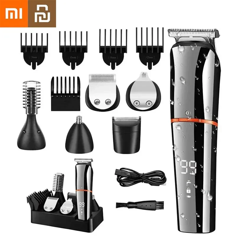 קוצץ שיער Xiaomi Youpin 6-ב-1 לגברים | טרימר לשיער, זקן וגבות | ערכת טיפוח חשמלית רחיצה מלאה