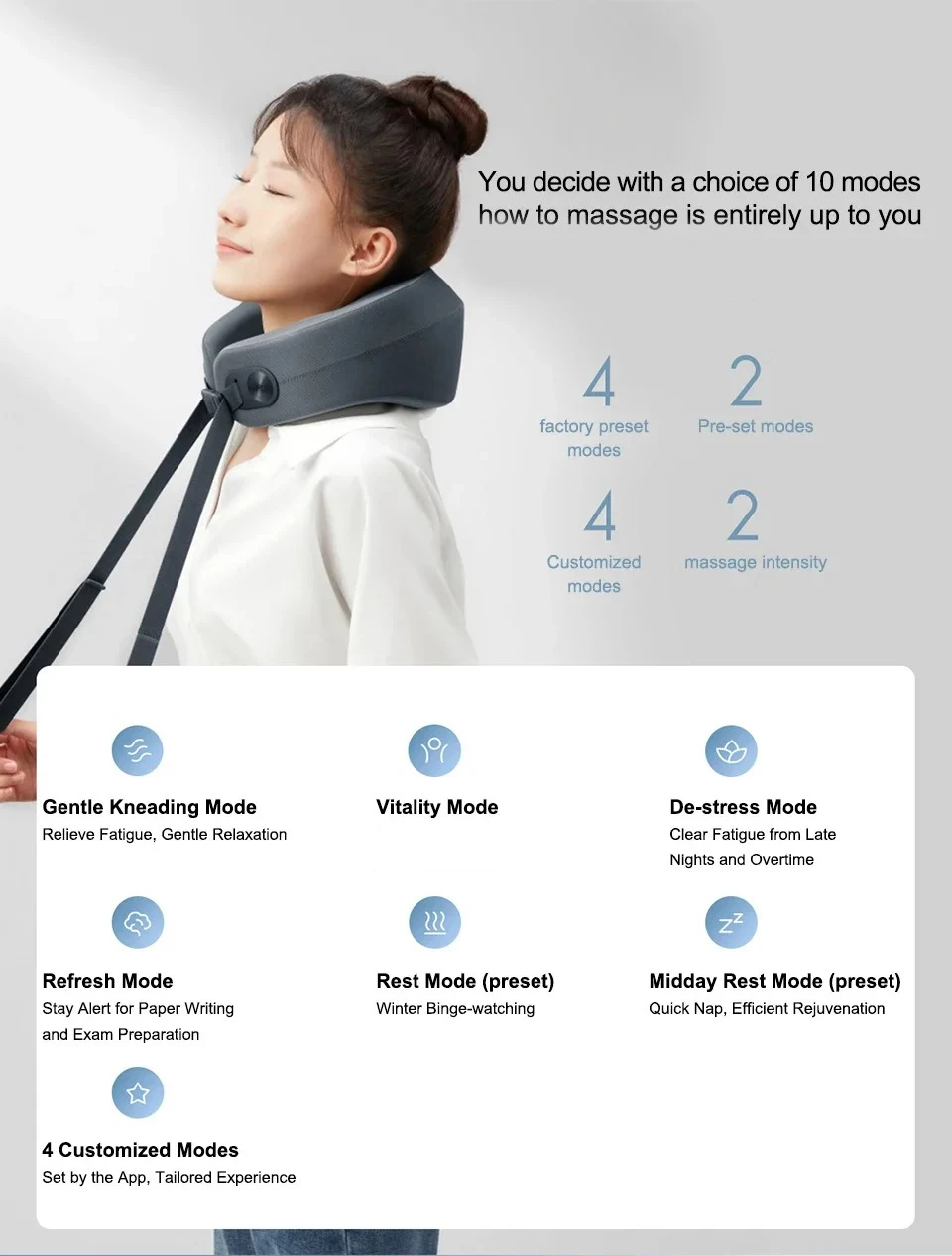 מעסה צוואר וכתפיים חכם Xiaomi Mijia | שליטה באפליקציית MiHome | עיסוי משולב לצוואר ולשכמות – תמונה 15