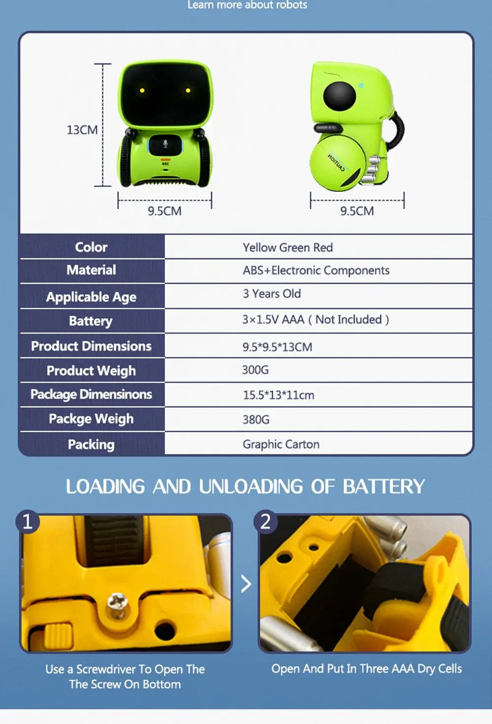 רובוט צעצוע אינטראקטיבי חכם לילדים – שליטה קולית ומגע | דובר אנגלית, רוסית וספרדית | רובוט חינוכי עם שלט רחוק – תמונה 34