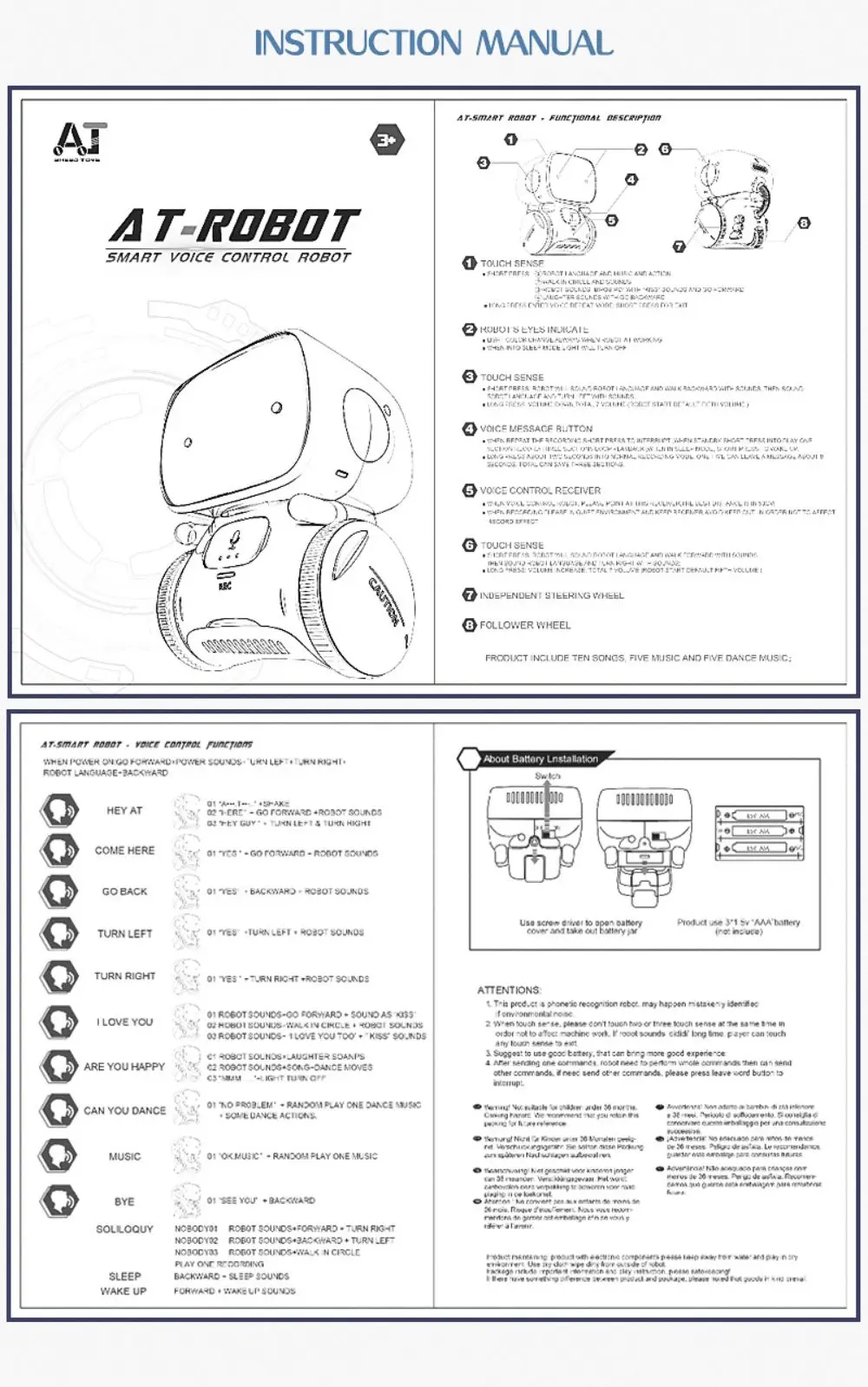 רובוט צעצוע אינטראקטיבי חכם לילדים – שליטה קולית ומגע | דובר אנגלית, רוסית וספרדית | רובוט חינוכי עם שלט רחוק – תמונה 35