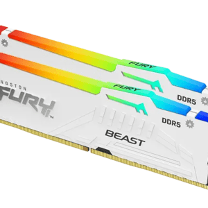 זכרון לנייח לבן Kingston Fury Beast RGB 32GB 2X16 DDR5 6000Mhz C3